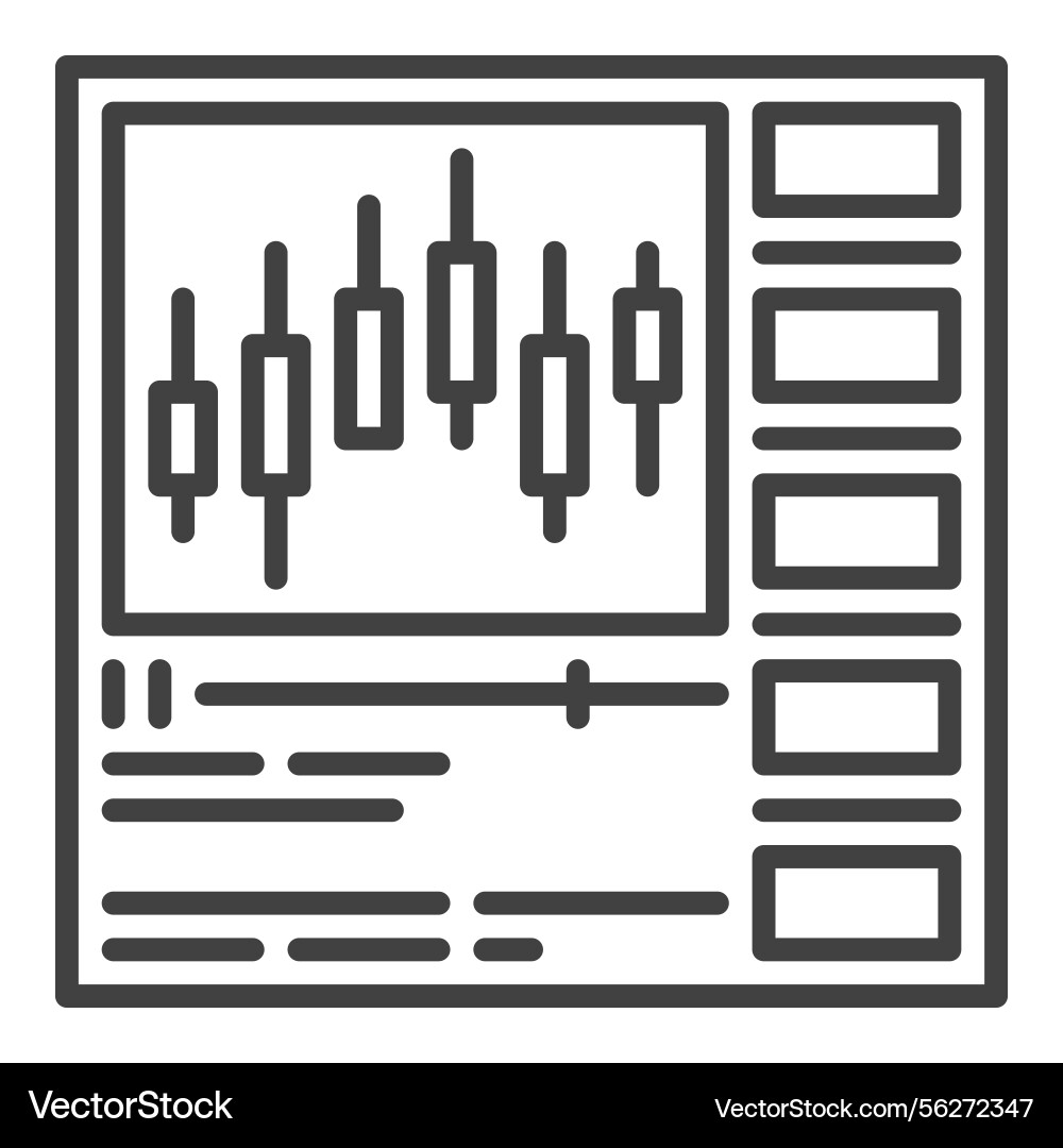 Web browser with candlestick trading chart video Vector Image