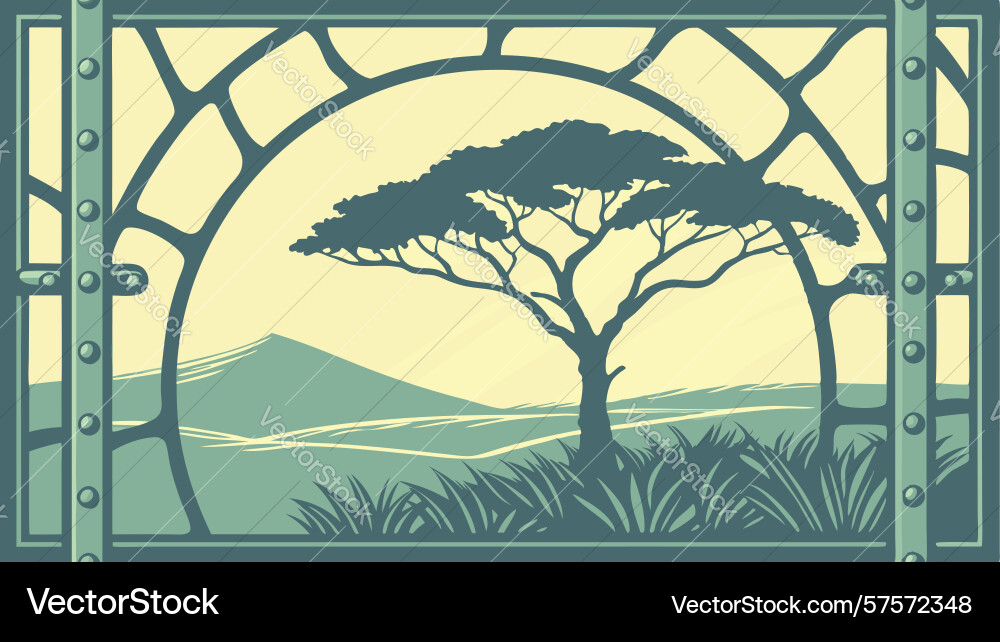 Abstract archway frame with a view of nature vector image