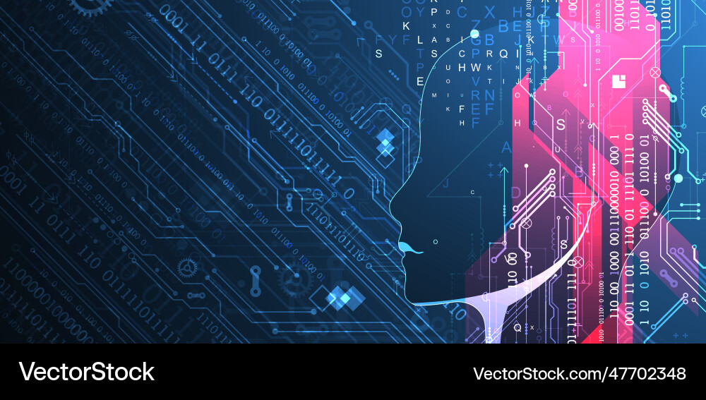 Artificial intelligence technical background vector image