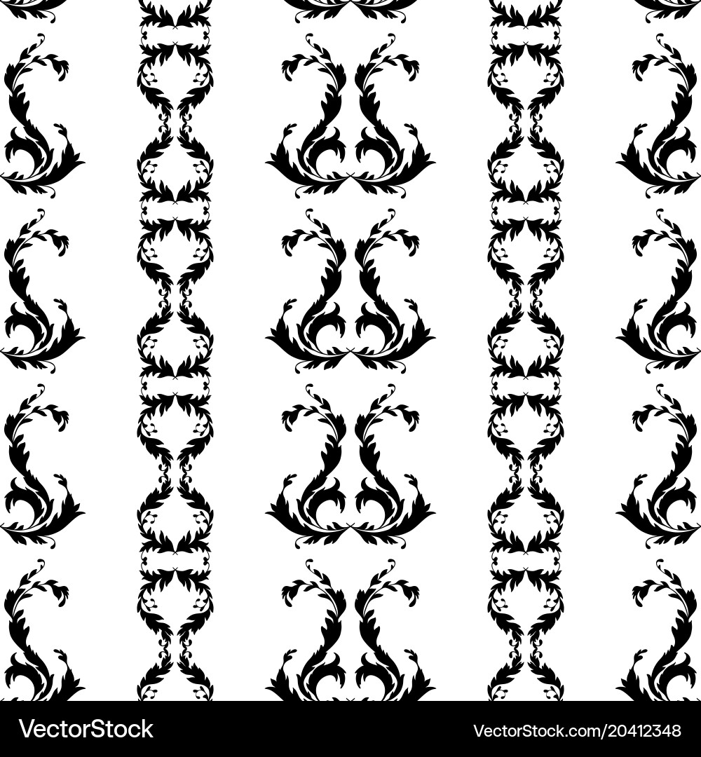 Baroque Scroll Pattern Vector Image