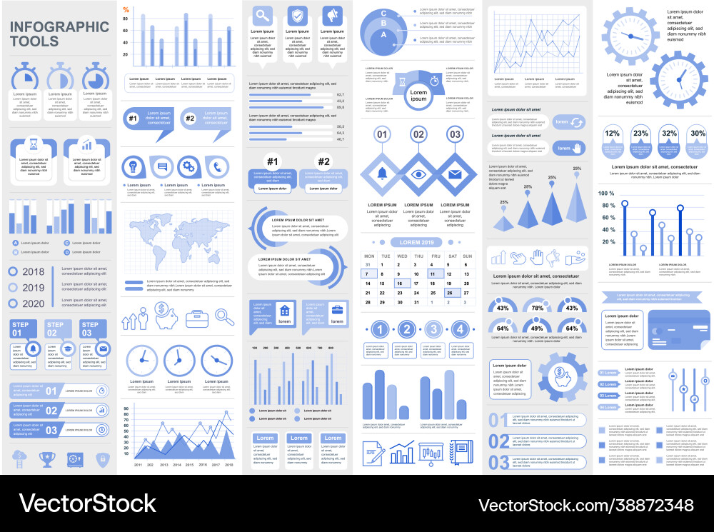 Bundle infographic elements data visualization Bundle infographic elements data visualization vector image