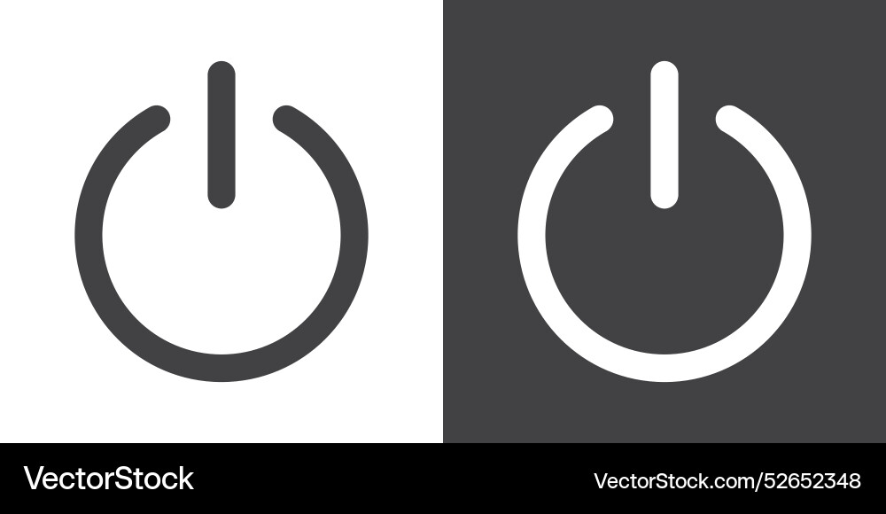 Button on off icon thin line set Royalty Free Vector Image