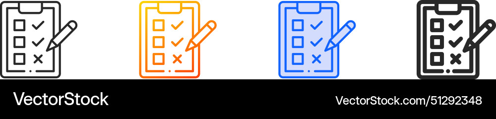 Check list iconthin linear gradient blue stroke Vector Image