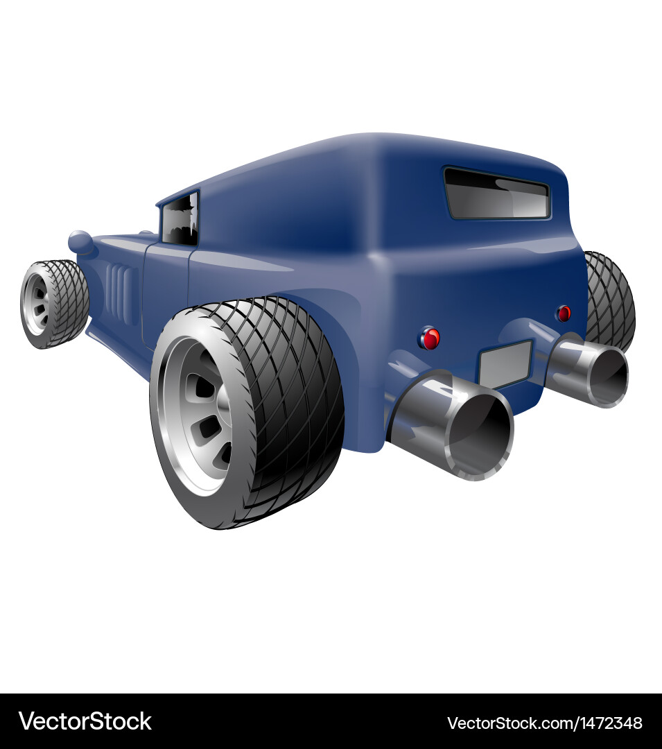 Classic Hot Rod with Chrome Details Vector Image