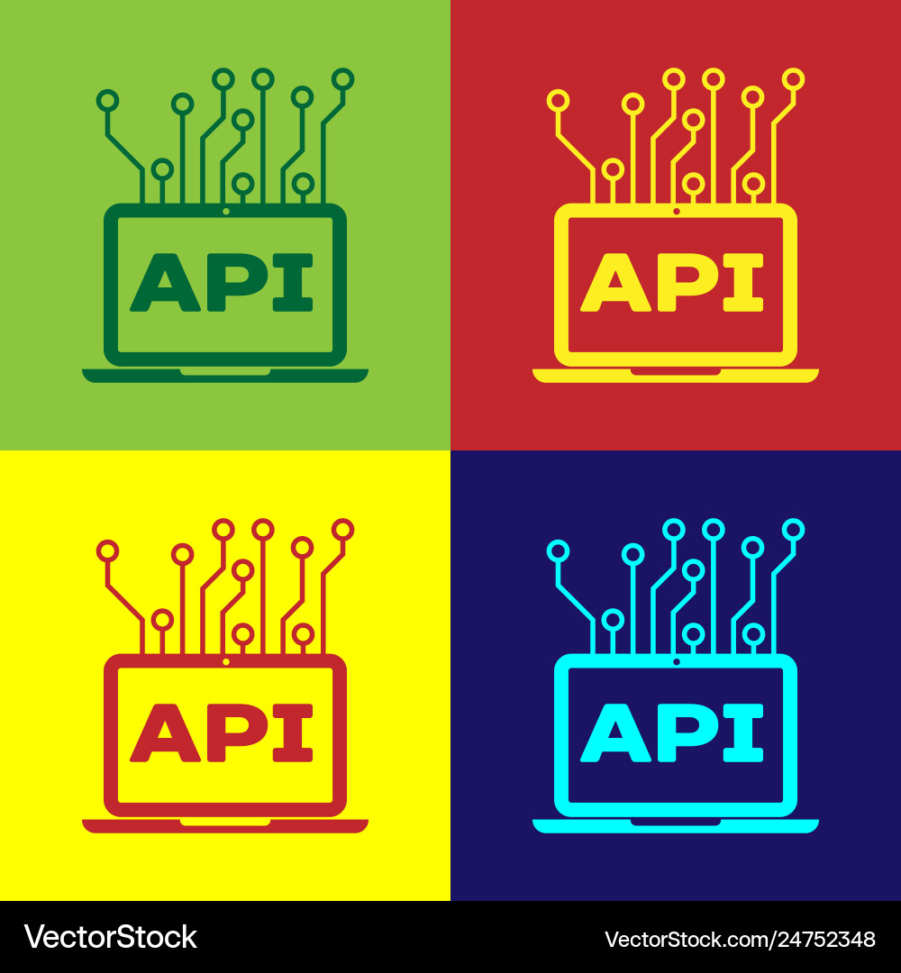 Color computer api interface icon isolated Color computer api interface icon isolated vector image