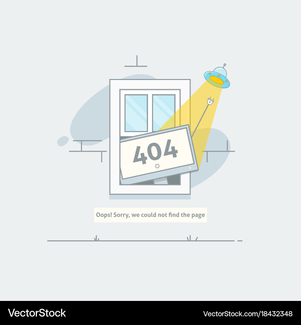 Design 404 error page is lost and not found vector image