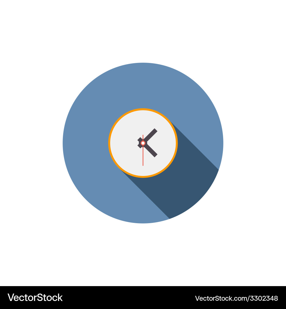 Flat clock icon for application vector image