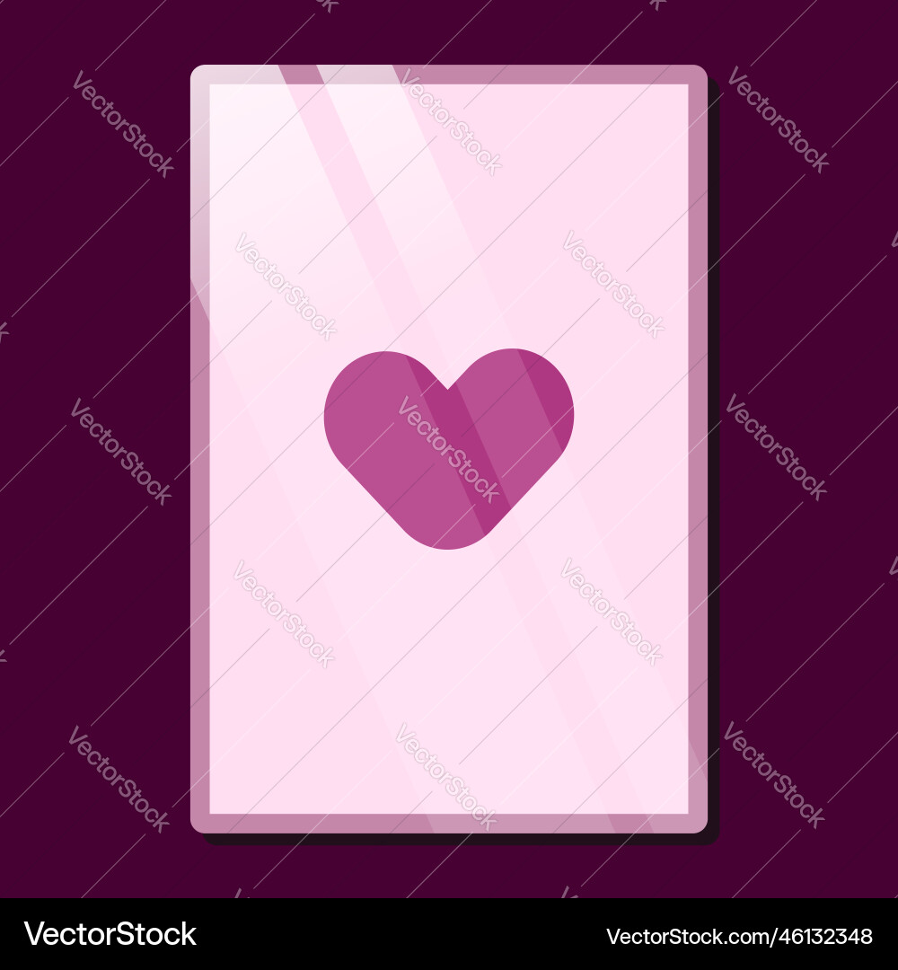 Glossy Premium rosa Karte mit Herz Liebe Symbol Glossy Premium rosa Karte mit Herz Liebe Symbol vektorbild