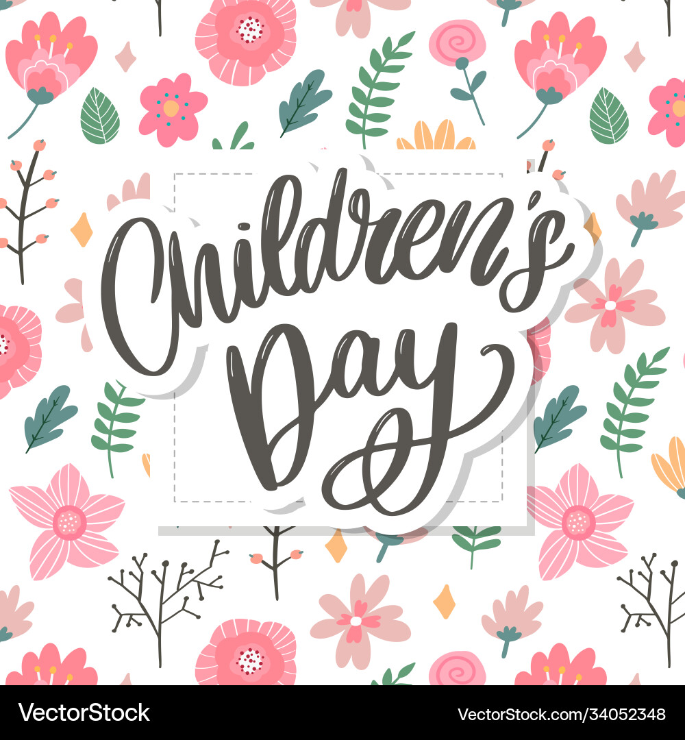 Happy children day cute greeting card with funny Happy children day cute greeting card with funny vector image