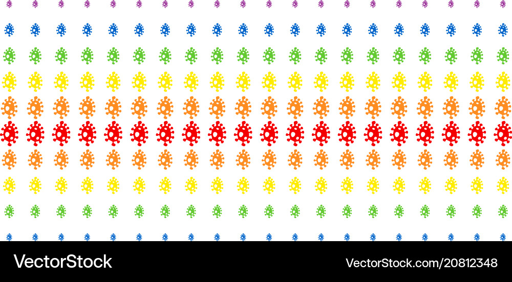 Infection cell shape halftone spectral array Vector Image
