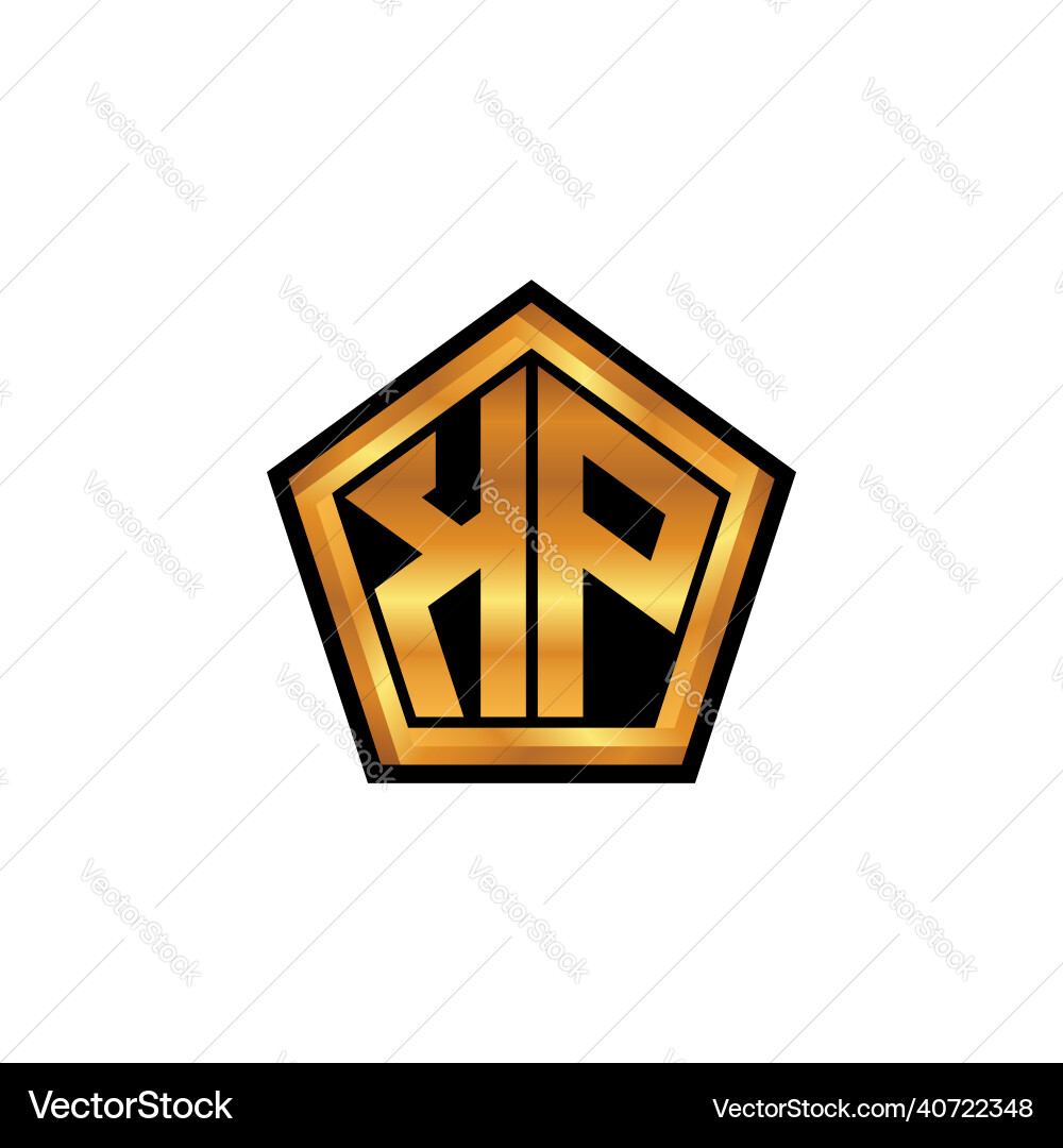 Kp Logo Buchstaben geometrischen goldenen Stil Kp Logo Buchstaben geometrischen goldenen Stil vektorbild
