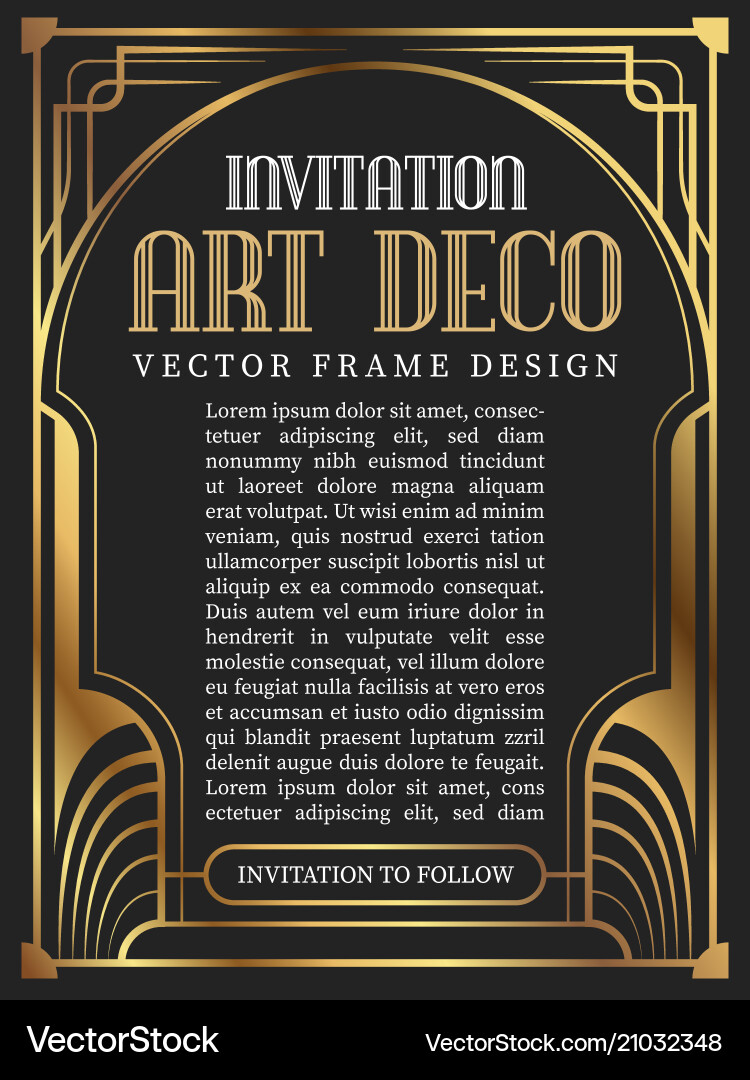 Luxury vintage frame art deco style Luxury vintage frame art deco style vector image