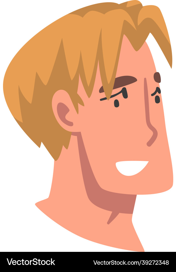 Man head with smiling facial expression side view Man head with smiling facial expression side view vector image