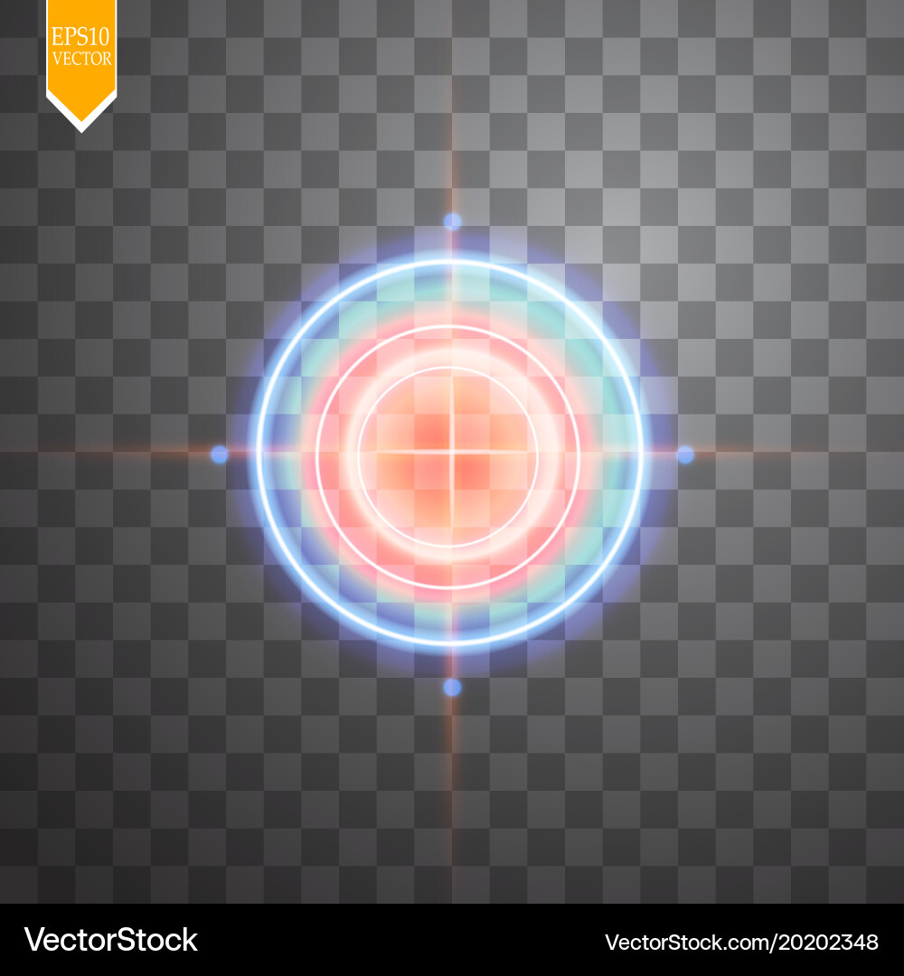 Neon target isolated game interface element vector image