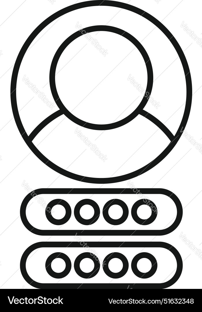 Person choosing password using server data vector image