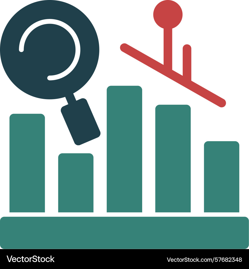 Predictive analytics glyph multi color icon vector image