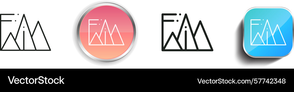 Pyramid chart icon thin linear regular and button vector image