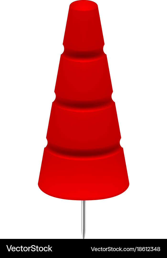 Red push pin in shape of tree Vector Image
