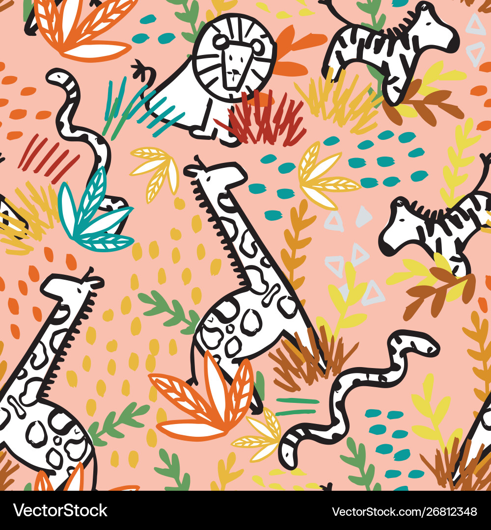 Safari seamless repeat pattern design Safari seamless repeat pattern design vector image