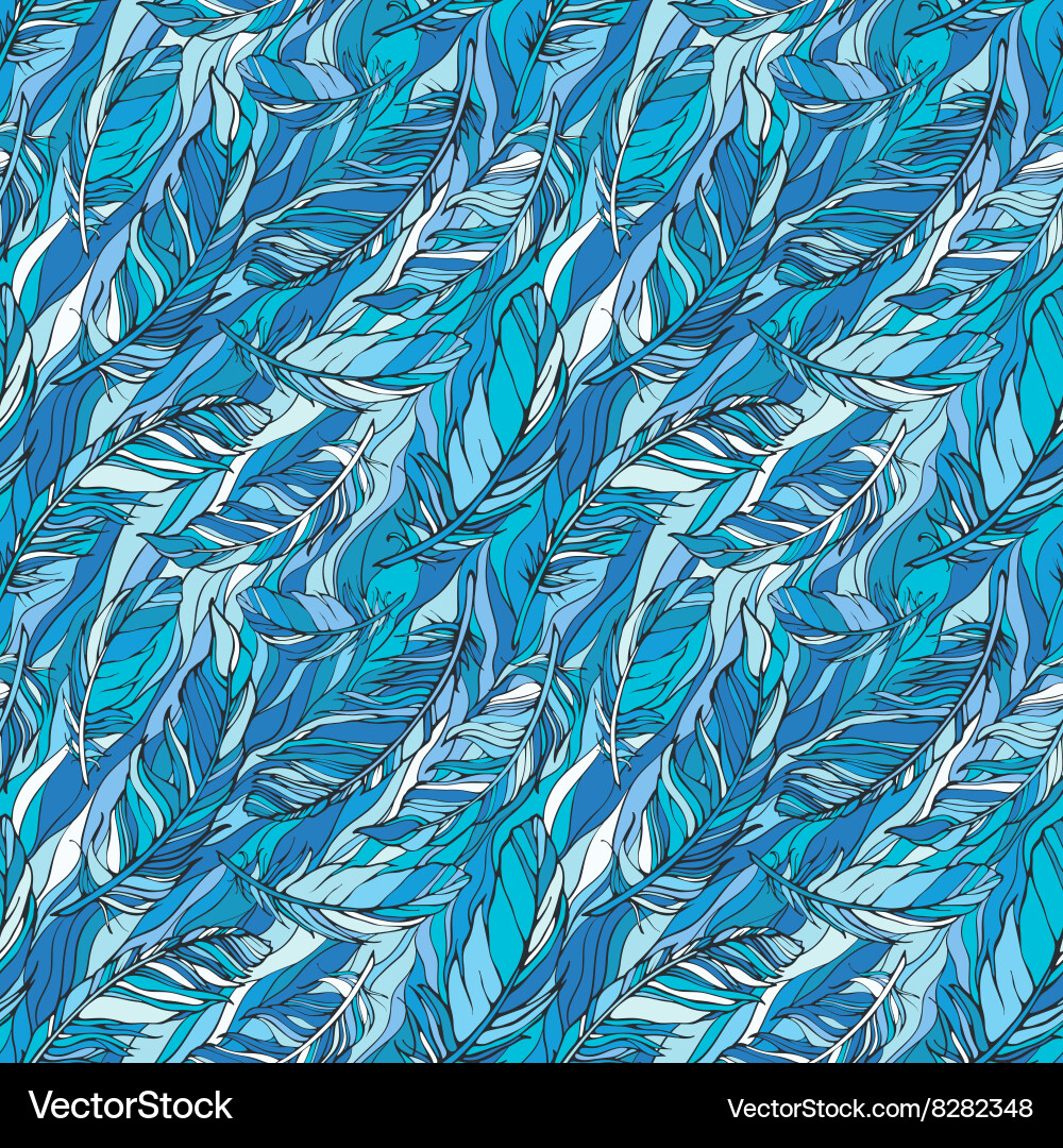 Seamless pattern with feathers vector image