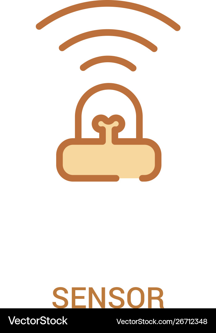 Sensor concept 2 colored icon simple line element Sensor concept 2 colored icon simple line element vector image