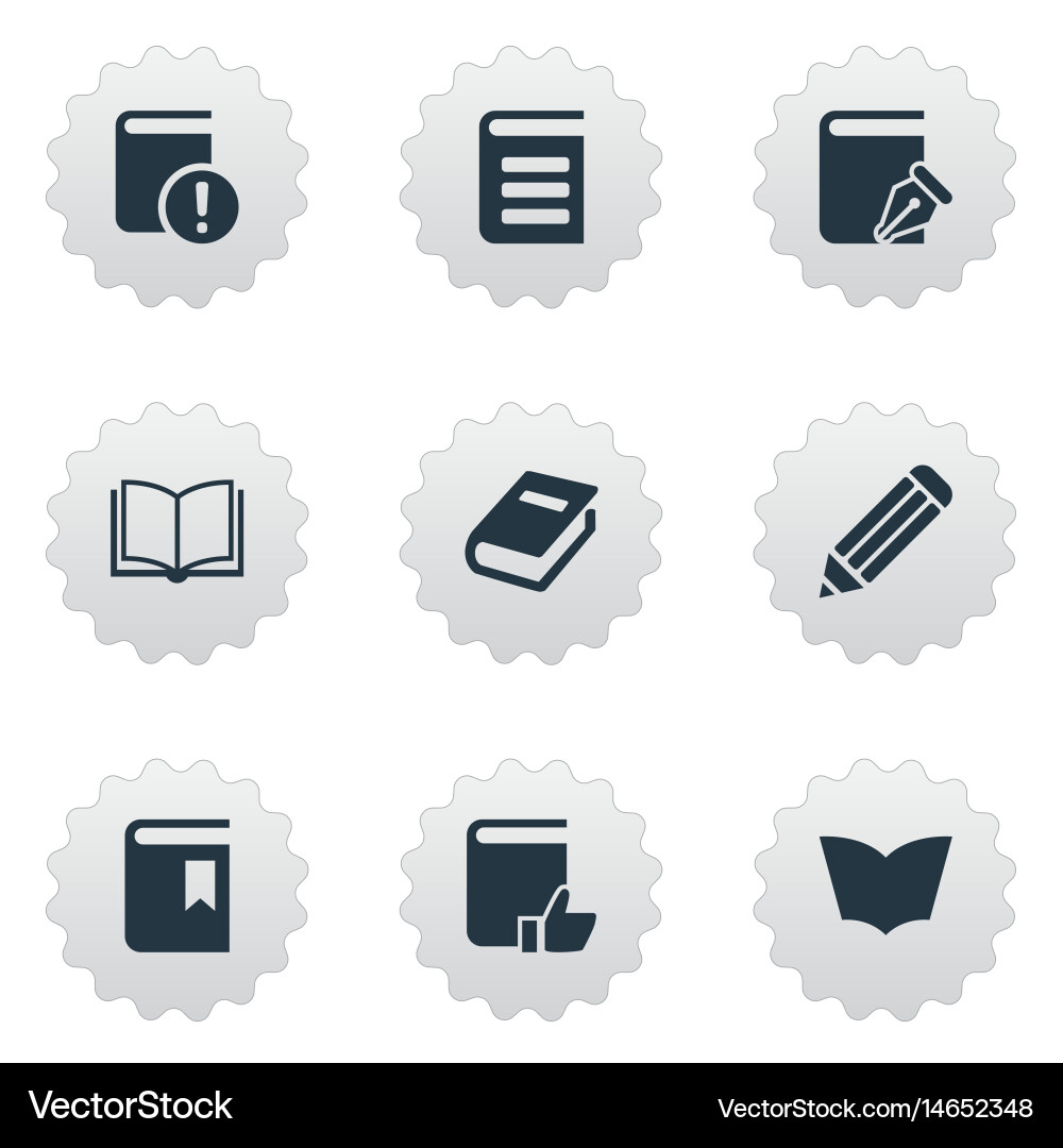 Set of simple reading icons vector image