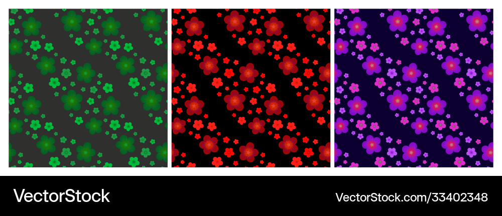 Set seamless patterns with bright diagonal Vector Image