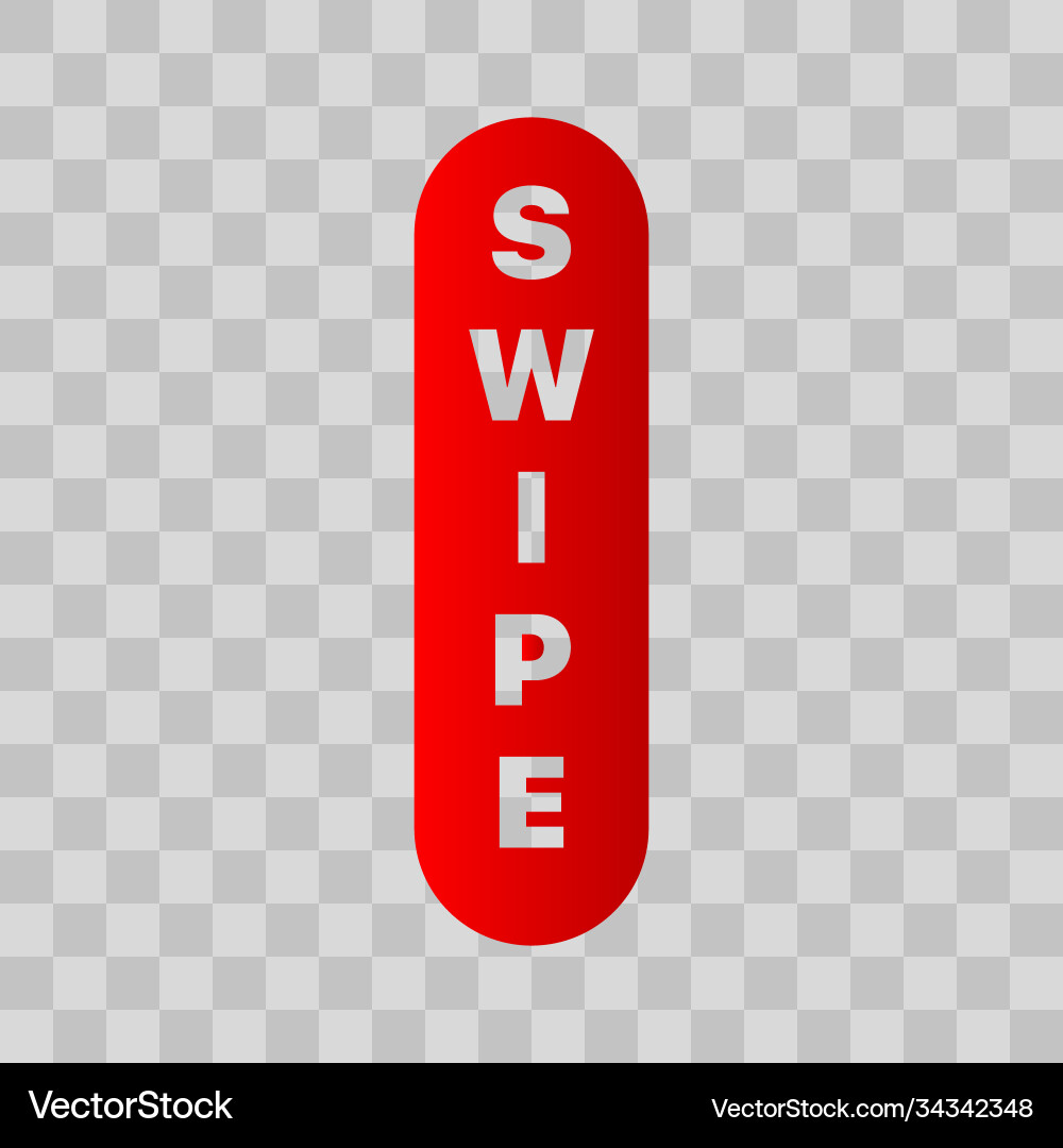 Swipe button icon youtube ui Swipe button icon youtube ui vector image