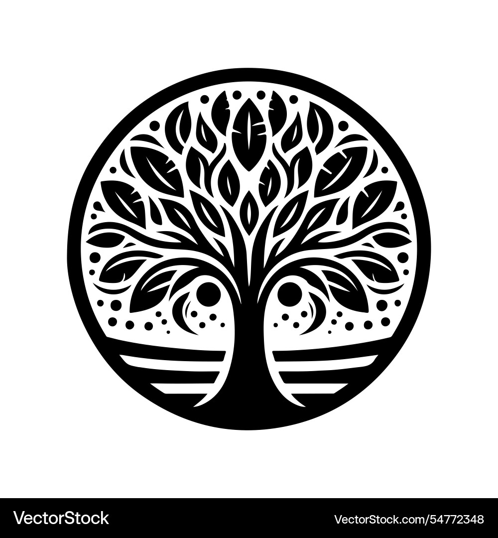 Tree of life silhouette for logos Royalty Free Vector Image