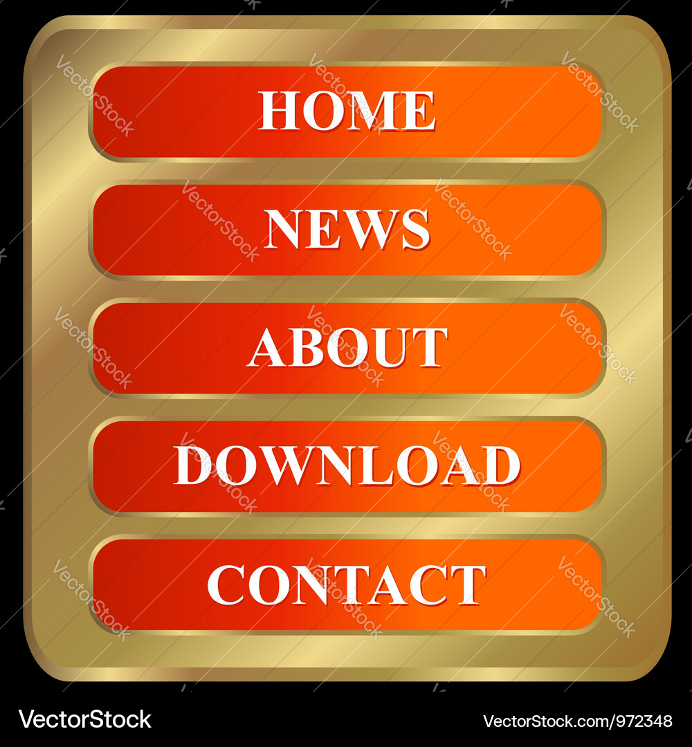 Web Buttons - Gold Background vector image