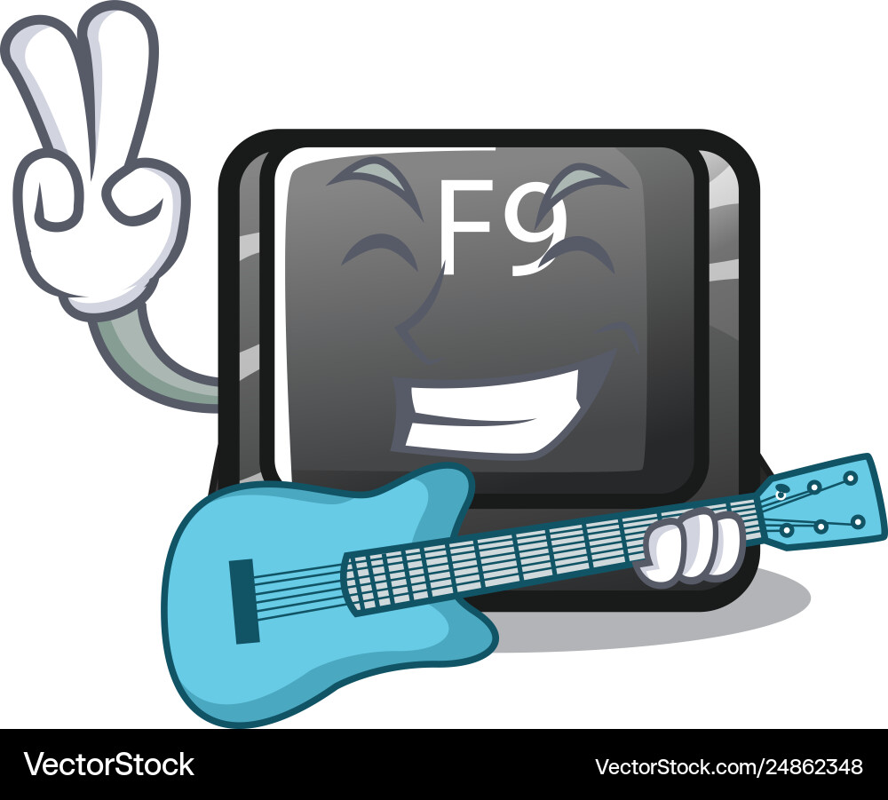 With guitar button f9 in character shape With guitar button f9 in character shape Vector Image