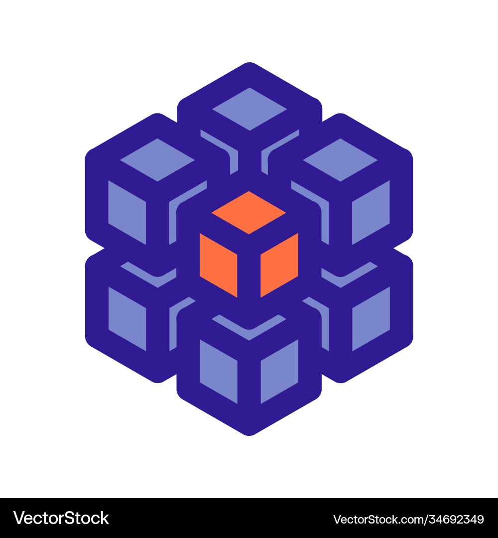 3d array outline icon Vector Image