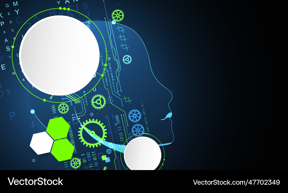 Artificial intelligence technical background Artificial intelligence technical background vector image