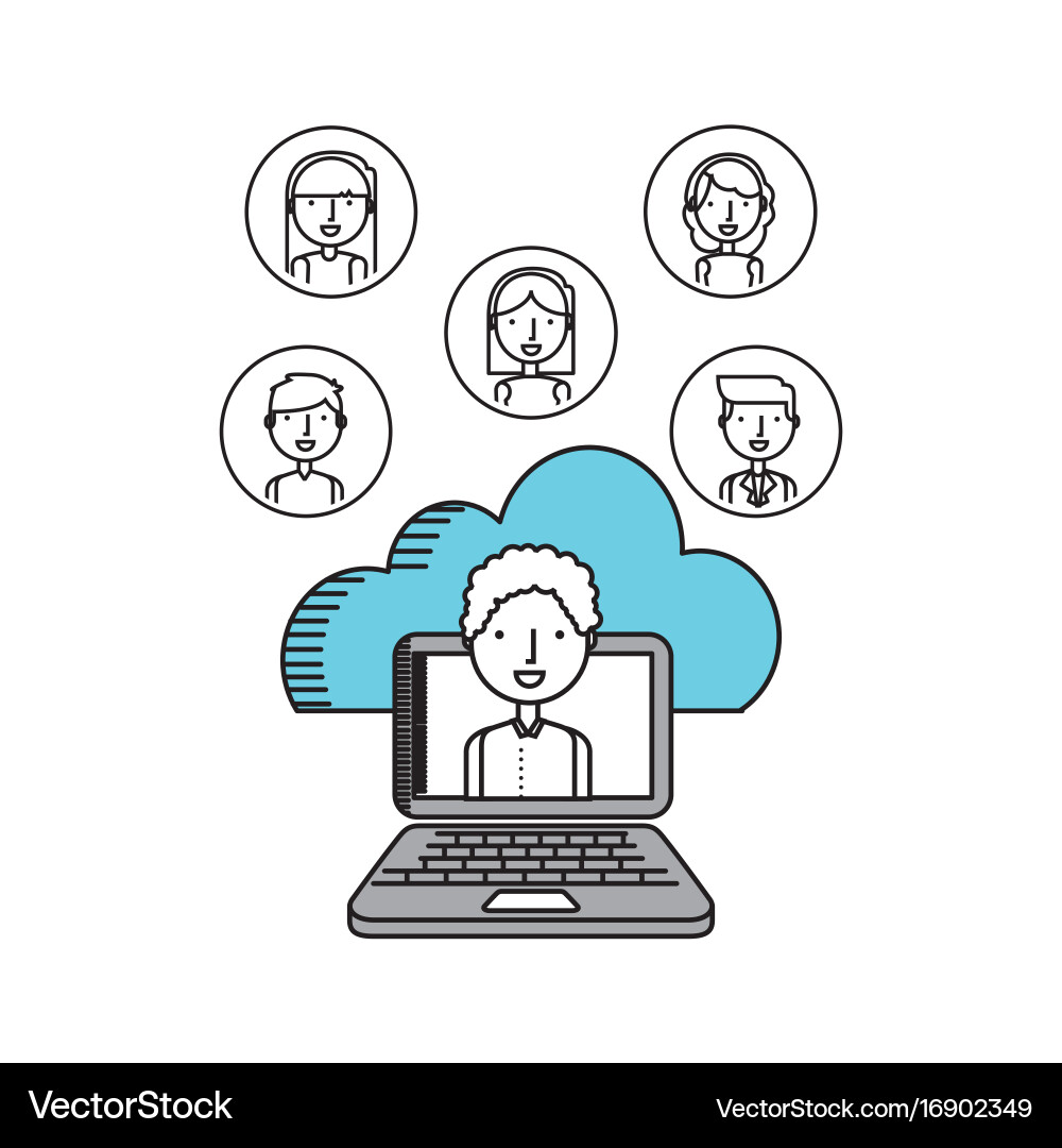 Cloud computing design vector image
