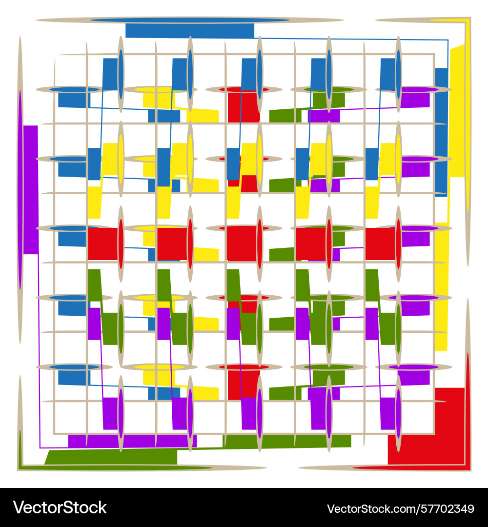 Colorful grid pattern abstract square maze Colorful grid pattern abstract square maze vector image