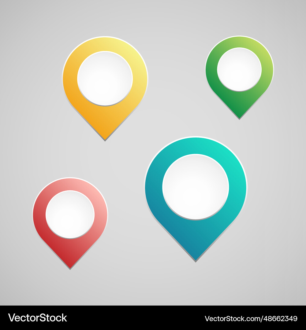 Colorful map pointer set of isolated symbol Vector Image