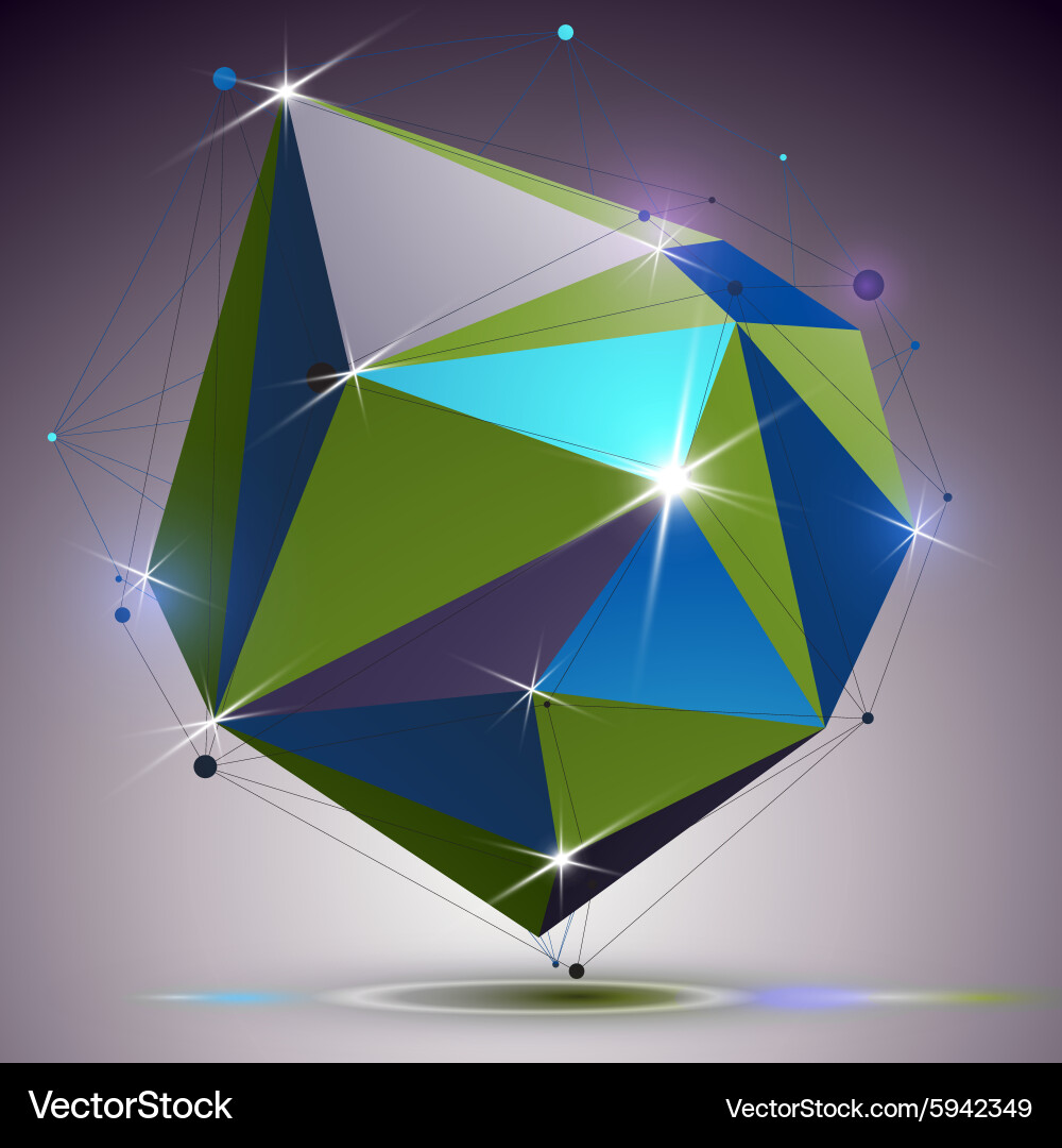 Creative asymmetric polished object with lines vector image