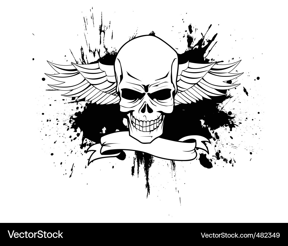 Dark Skull Banner vector image
