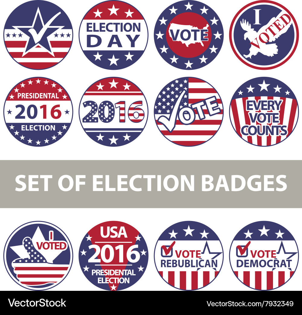 Election Voting Badges Vector Image