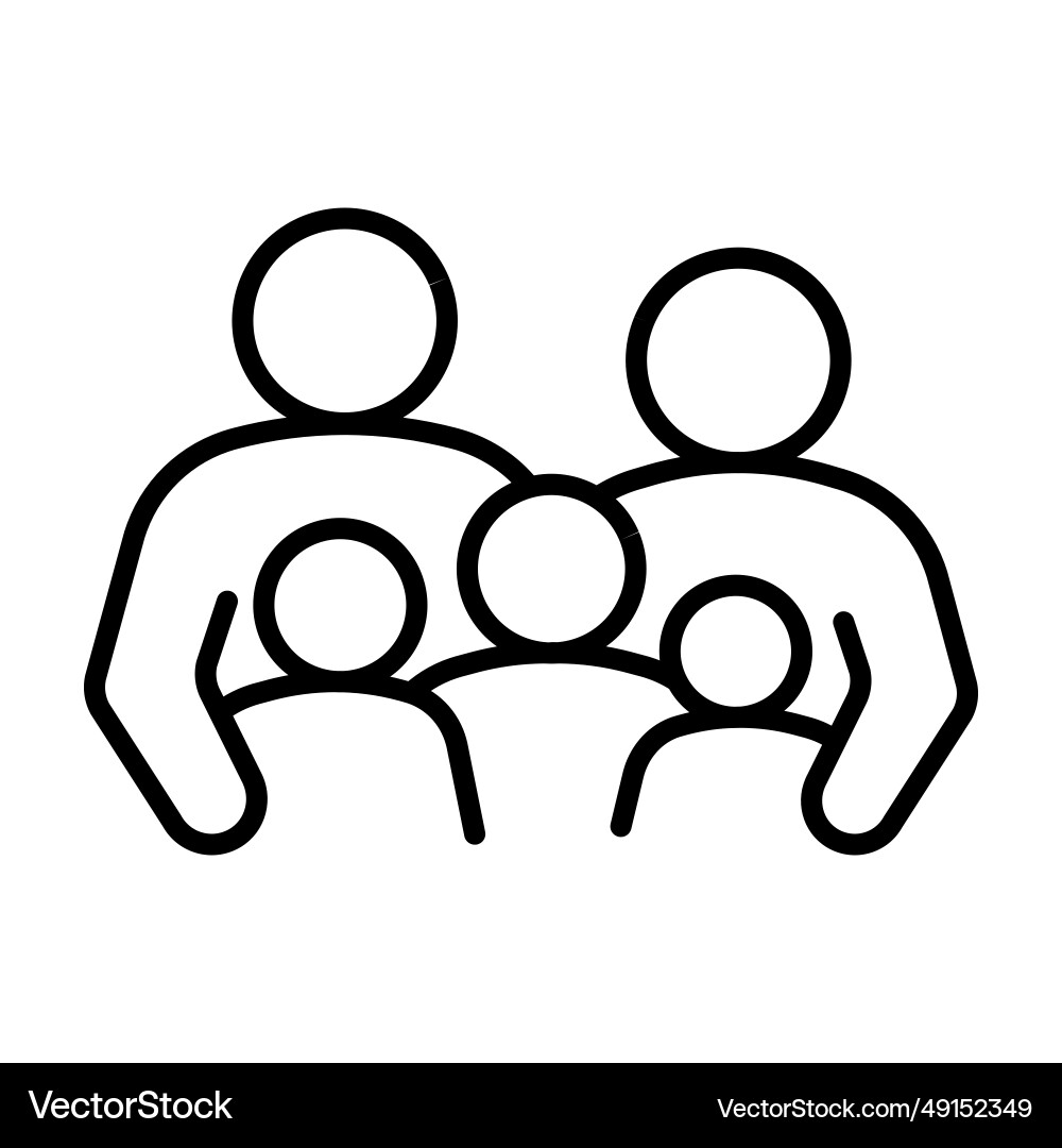 Familie mit Kinder Linie Ikone Kinder Vater Familie mit Kinder Linie Ikone Kinder Vater vektorbild