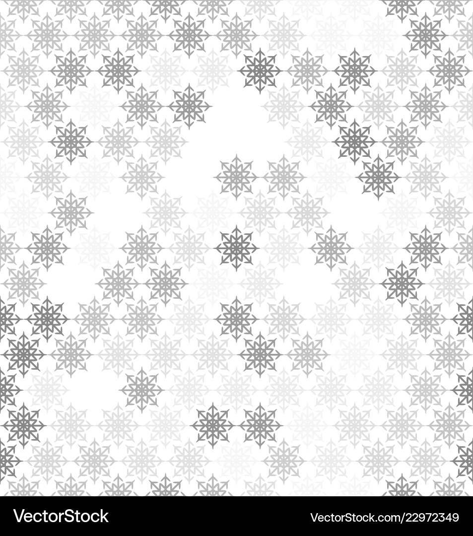 Gray snowflake pattern seamless vector image