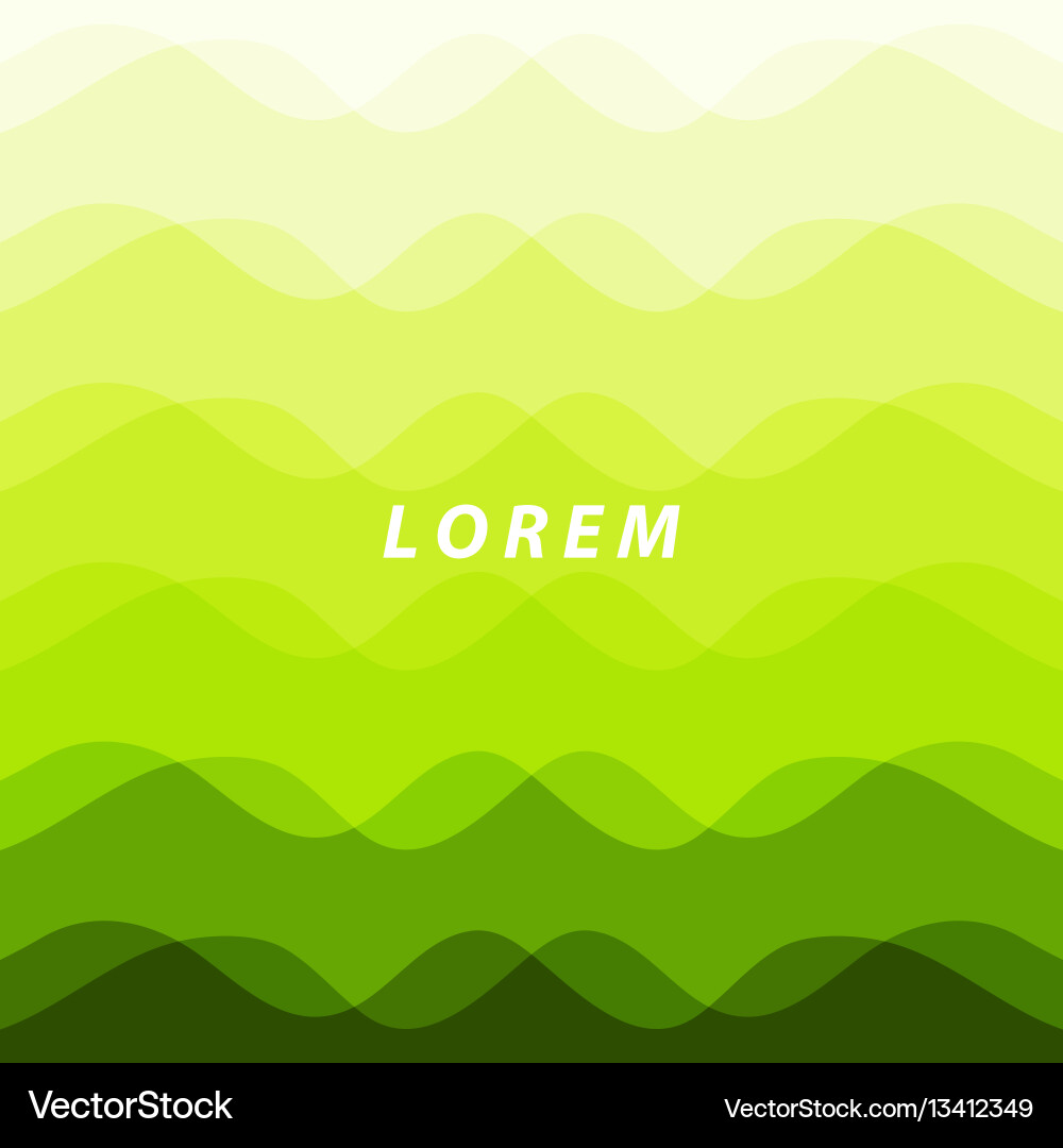 Green abstract background smooth wavy lines Vector Image