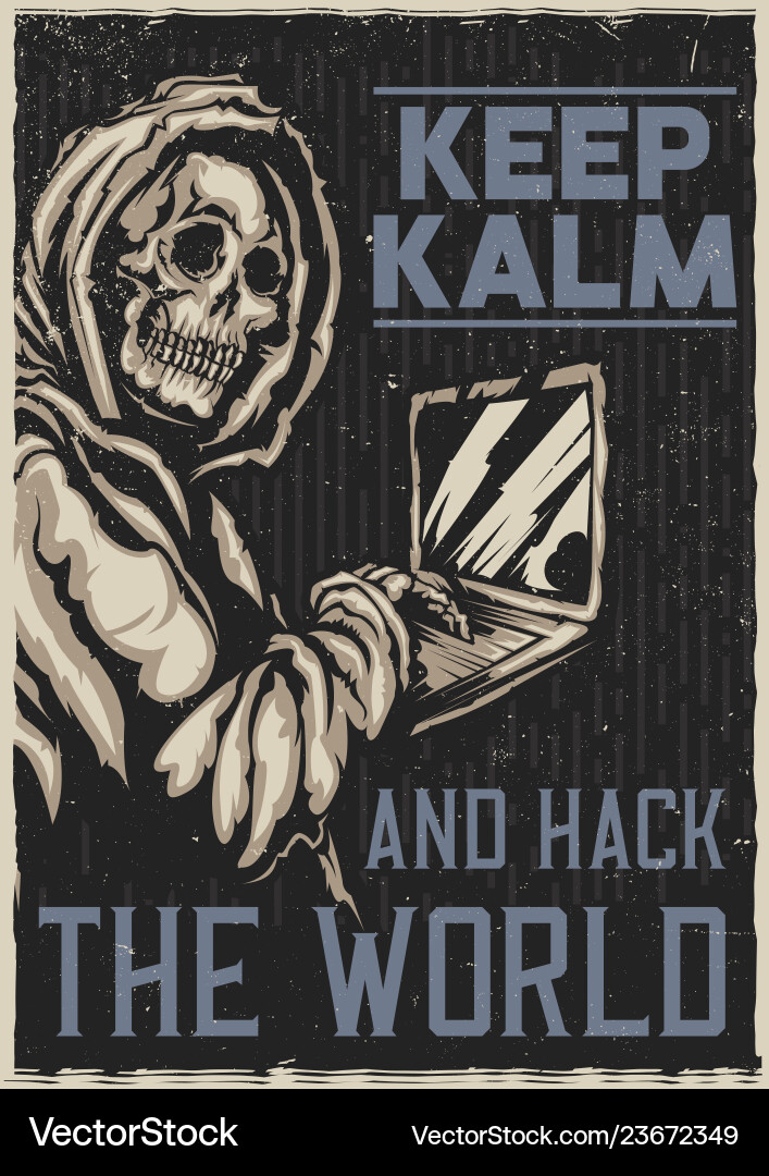 Hacker Skeleton with Notebook vector image