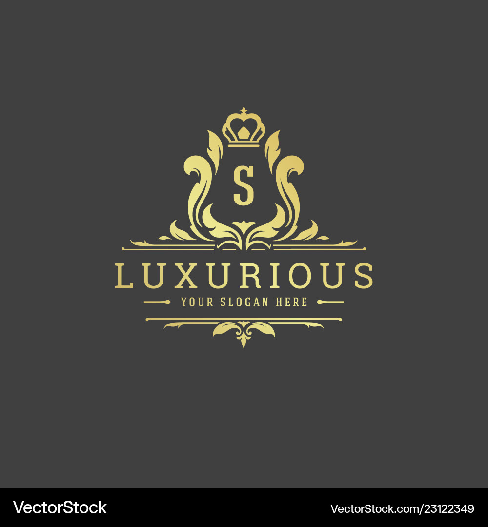Luxury Crest & Monogram Template Vector Image