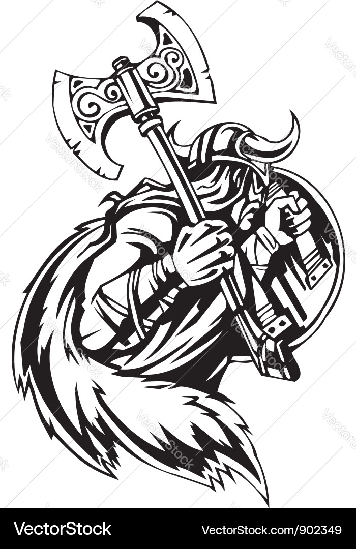 Nordic Viking Warrior Vector Image
