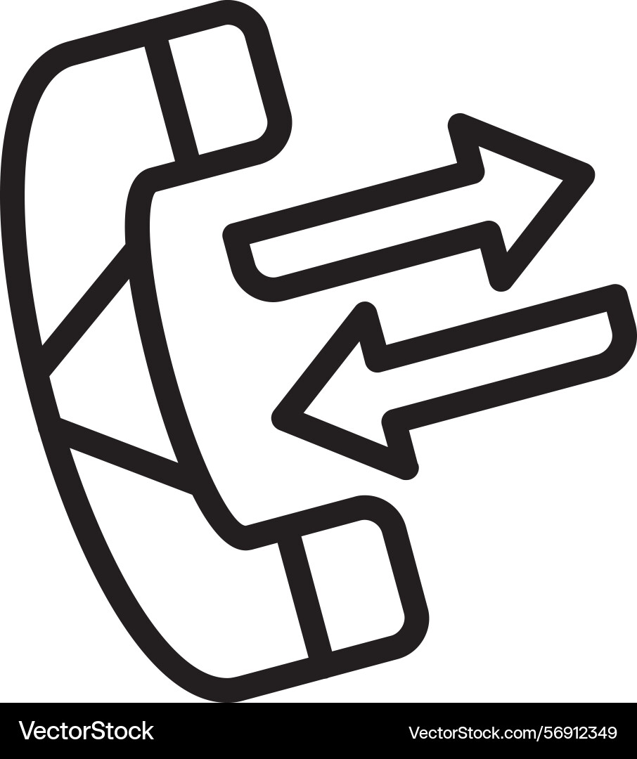 Outbound call linear style icon design vector image