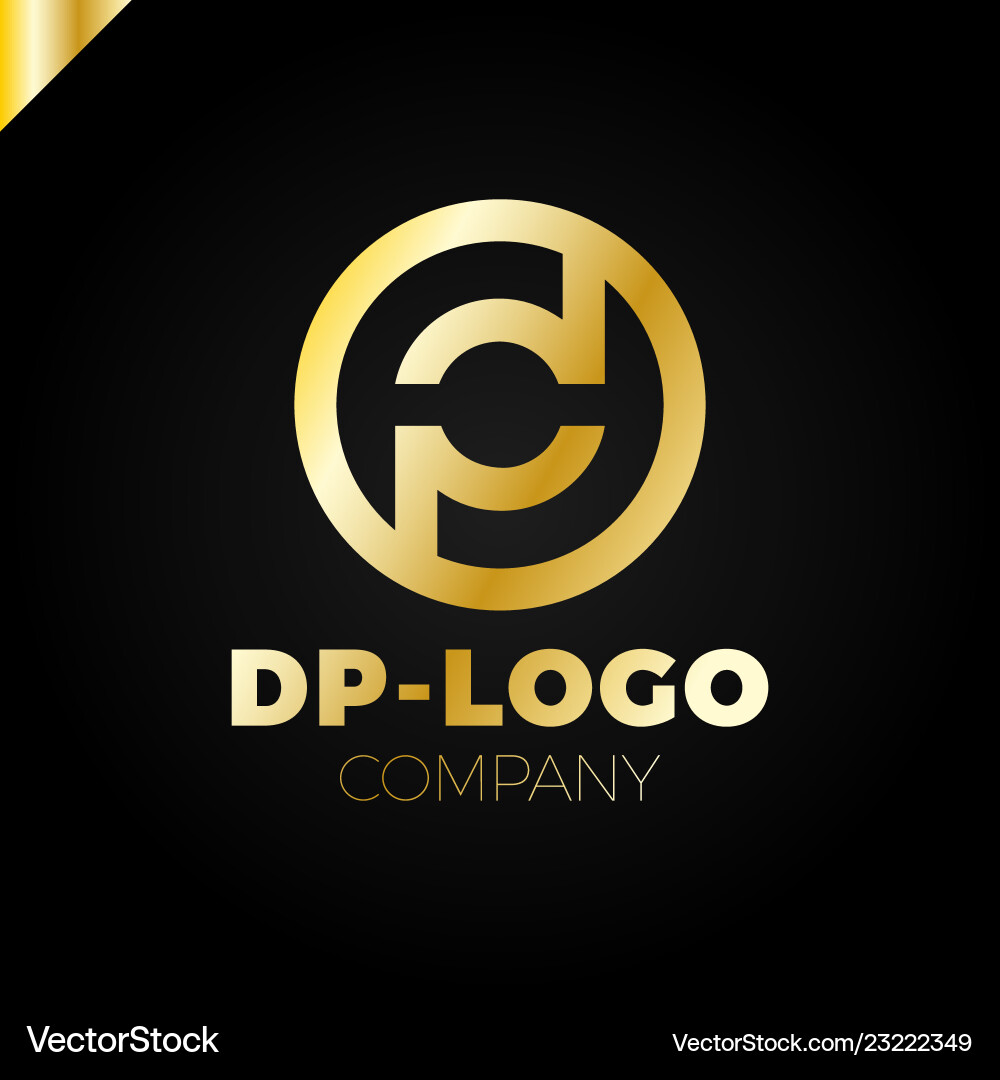 Overlapping D and P Initial Logo vector image