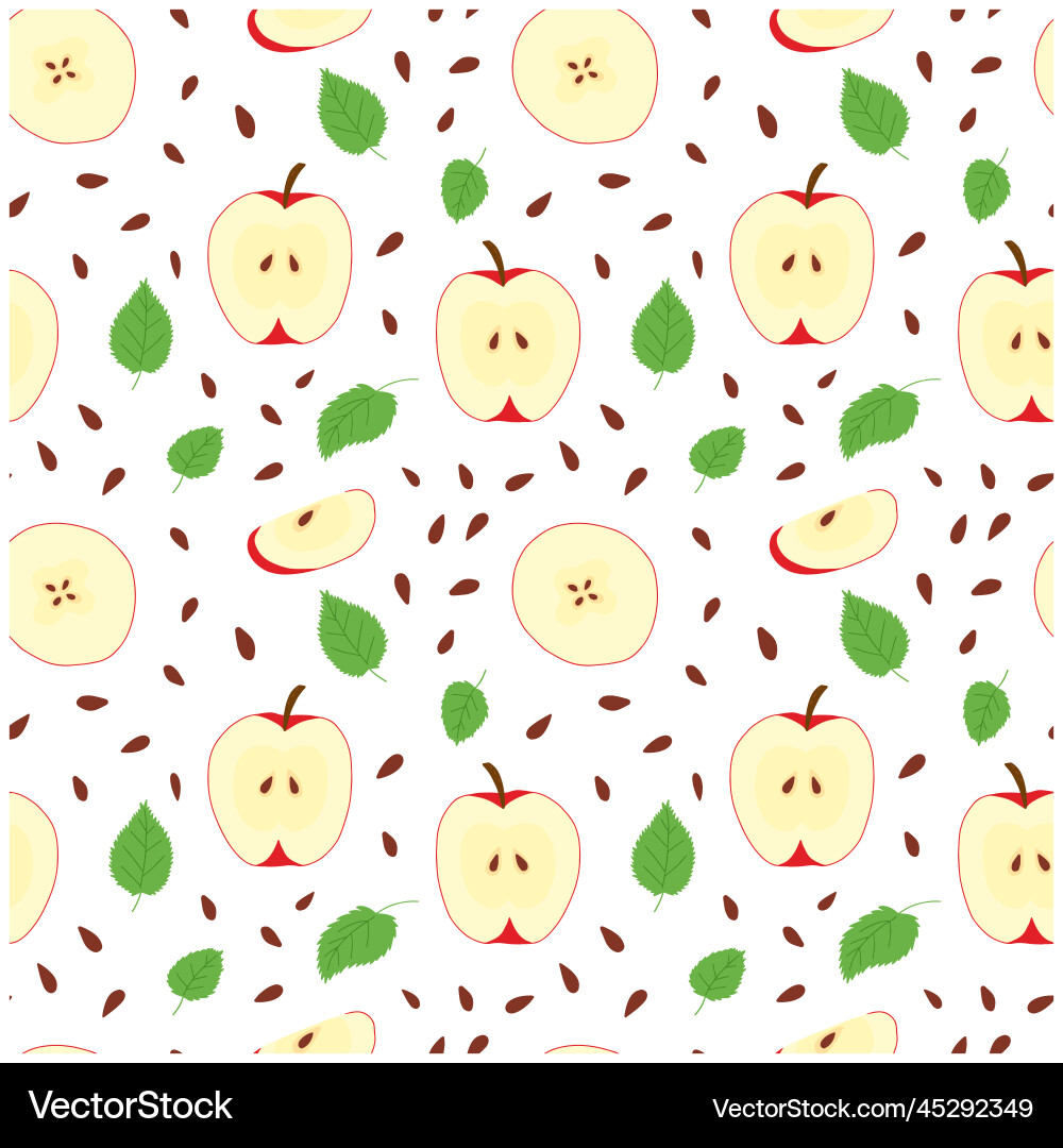 Red apple seamless pattern Red apple seamless pattern vector image