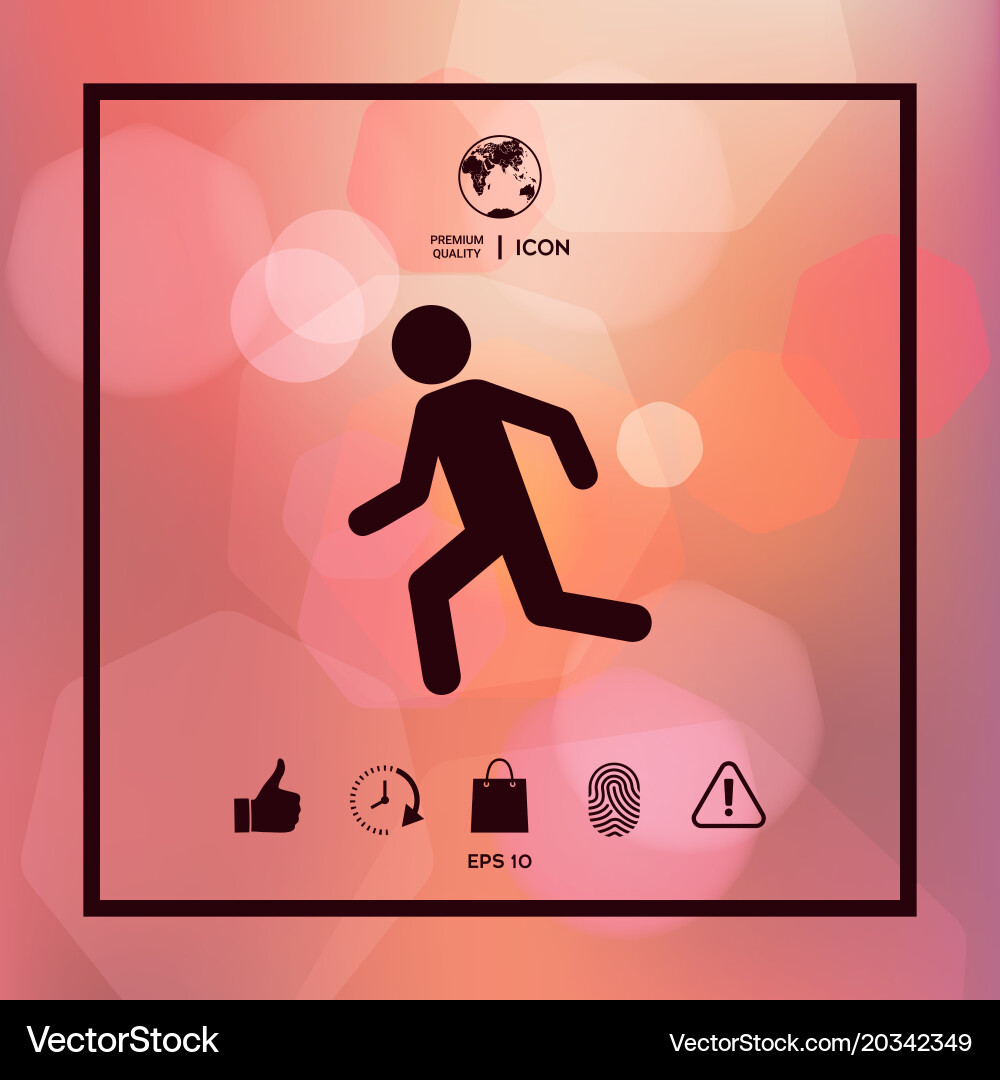 Running man run icon Vector Image