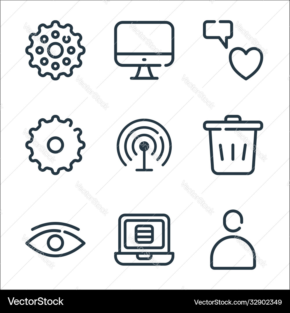 Ui master line icons linear set quality Ui master line icons linear set quality vector image